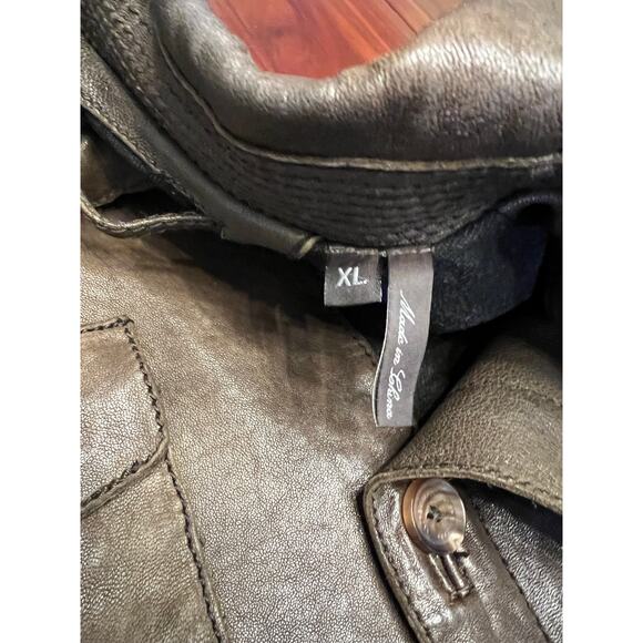 Andrew Marc Men’s Military Style Leather Jacket, Size XL - Picture 4 of 5